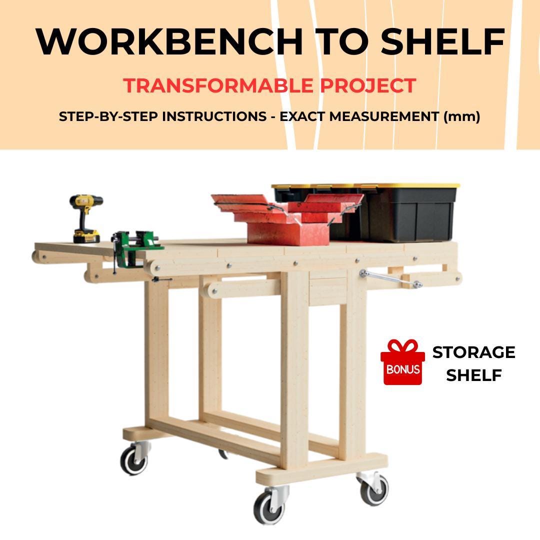 Transforming Shelf, Workbench Plans, Convertible Table, Shelf Build ...
