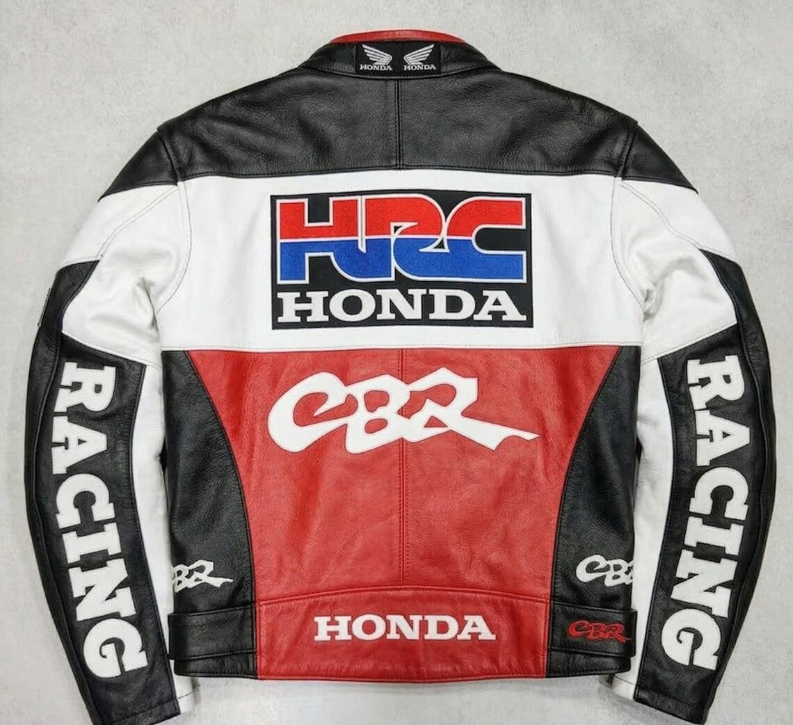Honda CBR Racing Jacket - Vintage Style Biker Leather - HRC Repsol Gear ...