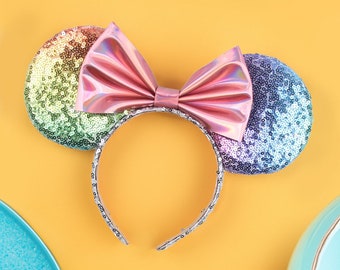 Colorful Mickey Mouse Ear Headband, Princess Ears Hairband, Festival Disney Park Trip, DIY Hair Accessories, Pastel Ear Headband, Fan Mickey