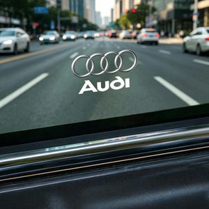 Audi Gear Shift Knob Sticker Self Adhesive Silver Logo Car Interior Decor Decal