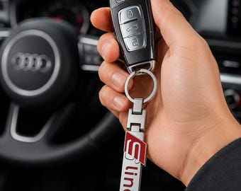 Sport S Line Keychain Compatible With Audi Key Fob Metal Ring Car Accessory