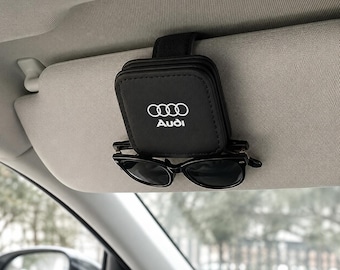Soporte para gafas de sol Audi, clip para visera de coche, organizador de gafas para el interior del coche, decoración para automóviles, regalo