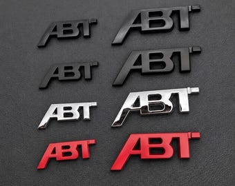Emblema metálico para coche estilo ABT, conjunto de logotipos para automóviles, accesorios de estilo personalizado para la decoración exterior del vehículo.