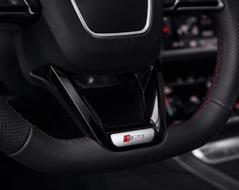 Compatible con el emblema del volante Audi A6L estilo S Line, pegatina metálica para el interior del vehículo.