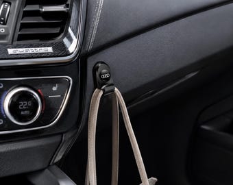 Compatible con Audi. Gancho adhesivo para bolsos de coche. Colgador de bolsos para el asiento delantero. Gancho de almacenamiento interior para bolsos.