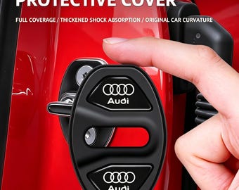 Protector de cerradura de puerta Audi Premium de silicona, paquete de 4, antiarañazos, cubierta decorativa negra para pestillo de puerta de coche, accesorio para vehículos Audi