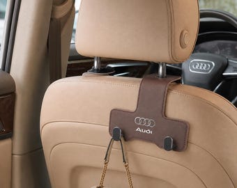 Audi Compatible Car Seat Hook Dual Headrest Hanger For Handbag Grocery Bag And Travel Storage