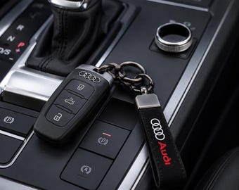 Audi Leather Keychain Suede Car Key Ring Premium Key Fob Holder Gift For Him