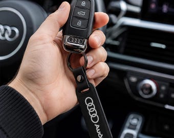Llavero Audi de fibra de carbono negra, modelo S Line RS S3 S4 S5 S7 S8, soporte para llave de coche, regalo para conductor de Audi.