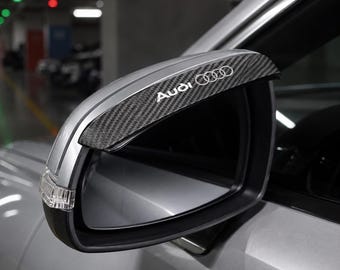 For Audi Rearview Mirror Rain Guard Carbon Fiber Look Side Mirror Visor Car Decoration