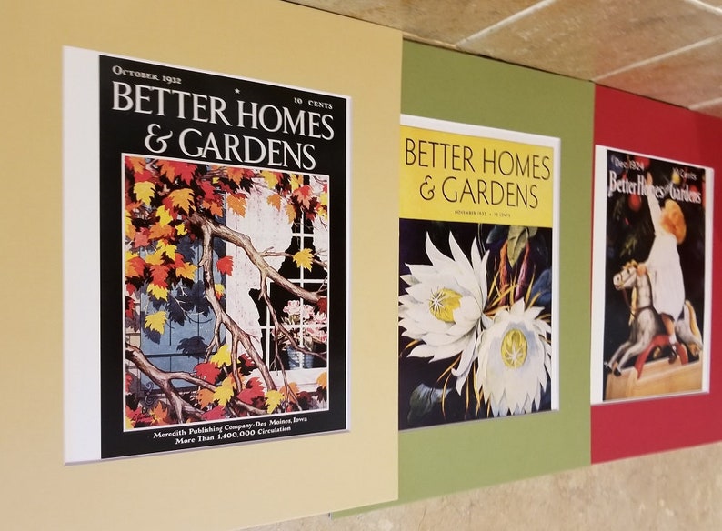BETTER HOMES & GARDENS calendar prints matted in acid free | Etsy