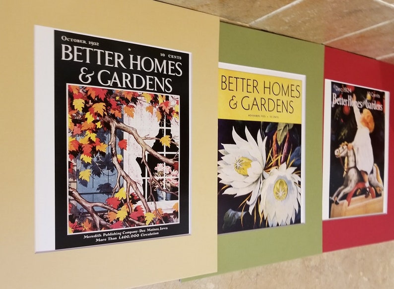 BETTER HOMES & GARDENS calendar prints matted in acid free | Etsy