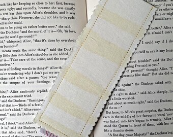 Striped bookmark - Naturally dyed fabric butter yellow
