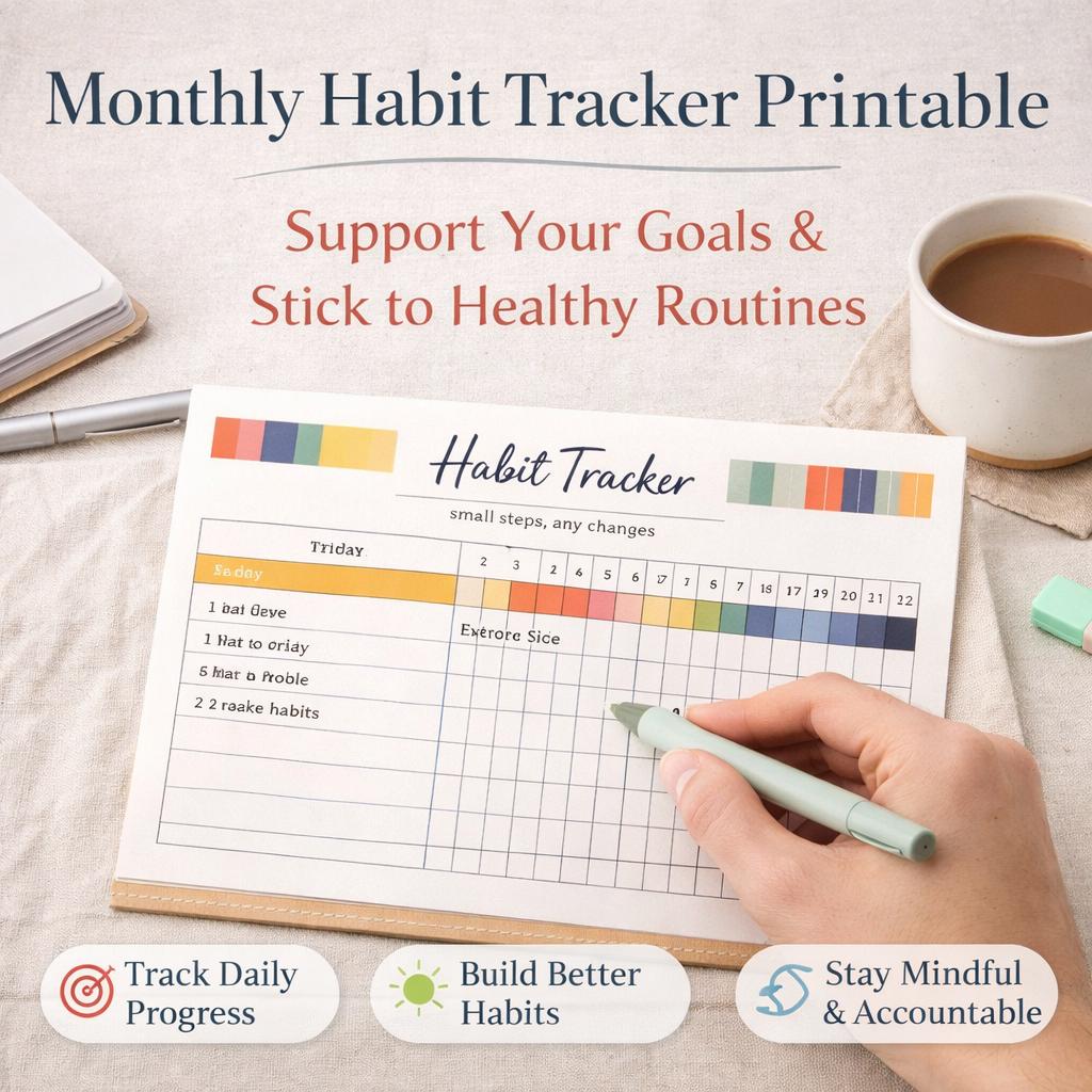 Habit Tracker Printable PDF | Build Consistency, Stay Accountable ...