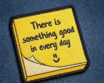 Embroidered Patch, Sticky Note Design, Daily Reminder Applique (Iron On)