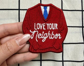 Love Your Neighbor Embroidered Sweater Patch, Kindness Quote Iron On Badge