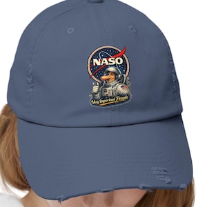 Retro Space Cap Distressed Hat, Astronaut Patch Dad Hat, Vintage Cotton Twill Cap, Streetwear Graphic Hat, Unisex Gift
