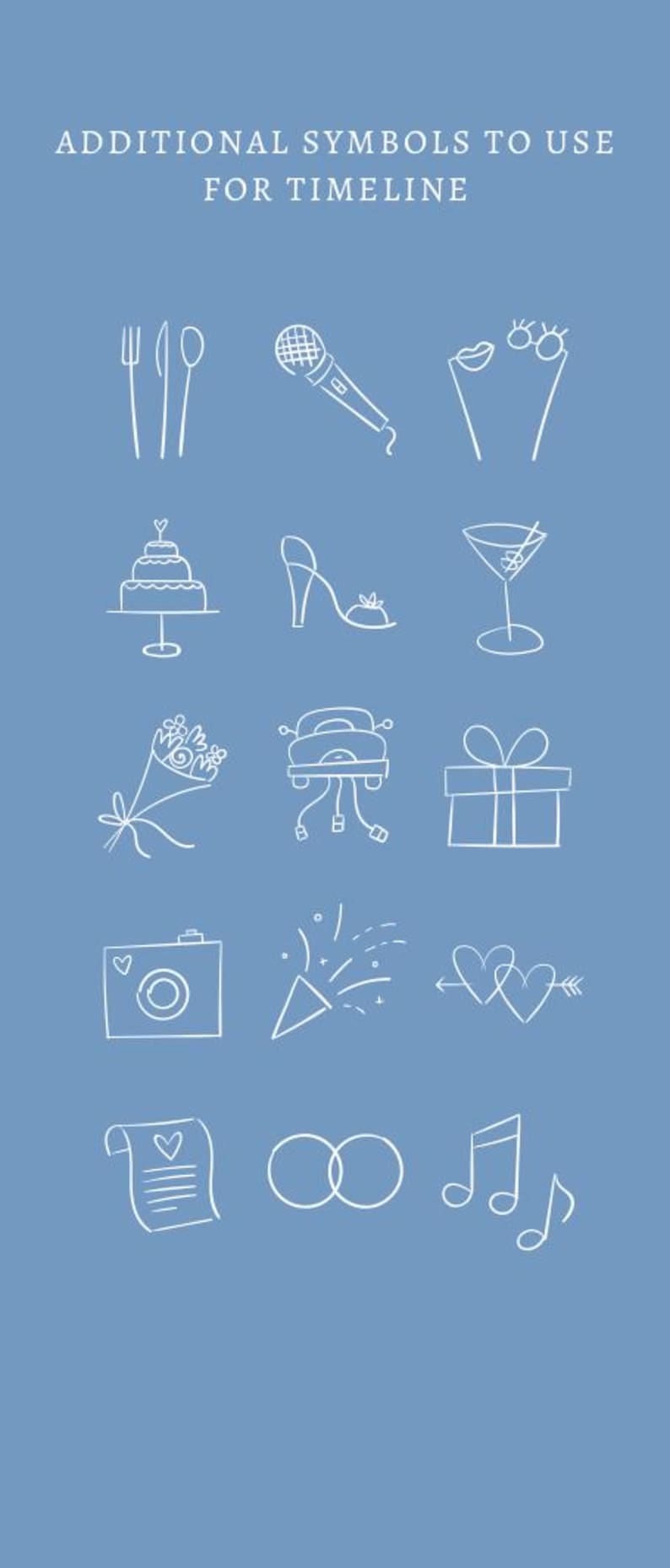 Modello di programma di nozze (incluse icone aggiuntive per la cronologia delle nozze!) / Completamente modificabile su Canva immagine 4