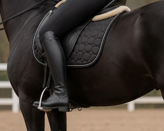 Women's Handmade Leather Tall Equestrian Riding Boots – Dressage Competition Footwear