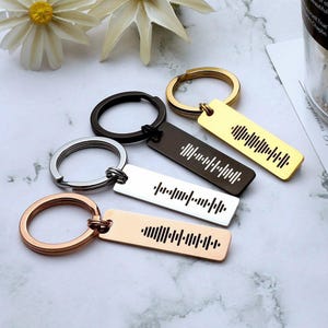 Personalized Spotify Keychain Music Scannable Keyring, Engraved Text, Spotify Code Keyring