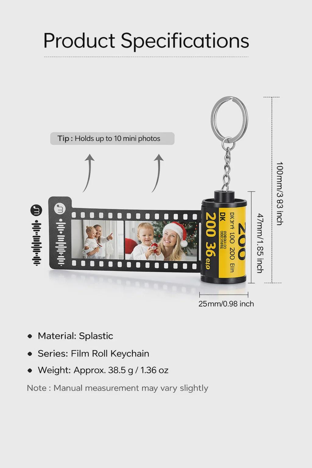 Custom Photo Film Roll Keychain, Personalized Memories Keepsake ...