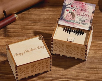 Personalized Wooden Music Box, Play Song Music Gifts for Him, Handmade Anniversary Gift,