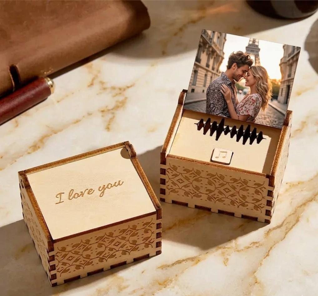 Personalized Wooden Music Box, Custom Song, Photo, and Text, - Etsy