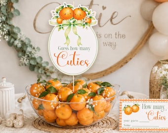 A Little Cutie Errate, wie viele Süßlinge im Glas sind Printable Centerpiece Spiel, Instant Download, kleine süße Baby-Duschedekor, Party, BB5