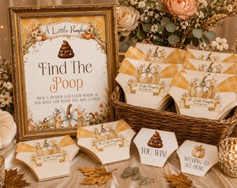 Finden Sie die Poop-Baby-Dusche-Spiel druckbare, Instant Download, Dirty Windel Spiel, eine kleine Kürbis-Baby-Dusche-Aktivität, Herbst-Babyparty, BB6