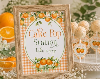 A Little Cutie Cake Pop Station Sign Printable, Instant Download, Baby Shower Cake Pop Station,Cake Pop Bar Sign,Sweet Treat Table Decor,BB5