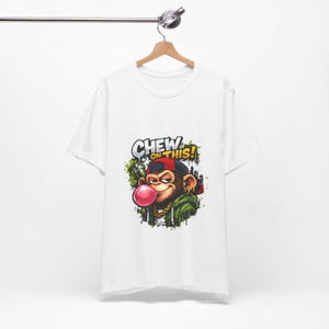 Street Style Monkey Graphic T-Shirt Design | Urban Graffiti Monkey with Bubble Gum | (digital download )