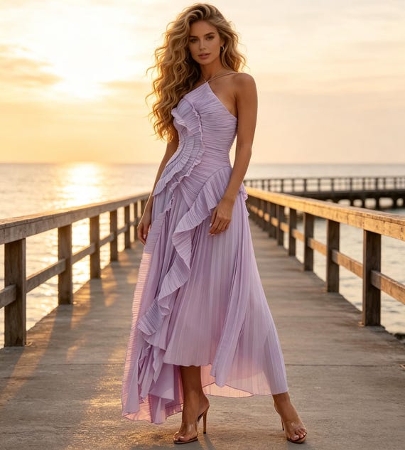 lavender maxi dress for wedding Satin Garden Guests , Soft, romantic, and made for wedding season. This lavender satin dress features a square neckline, structured corset-style bodice, flattering neckline and back Austin Convertible Maxi Dress in