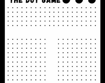 The Dot Game printable PDF digital file, road trip game, car ride vacation activity, kids road trip game