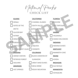 US National Parks Printable Checklist | US Bucketlist | Keep track of parks visited | Digital download | Travel Printable Adventure Seekers