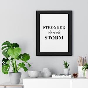 Stronger Than the Storm Poster | Inspirational Digital Download | Motivational Wall Art Printable |  Faith-Based Poster for Home Decor