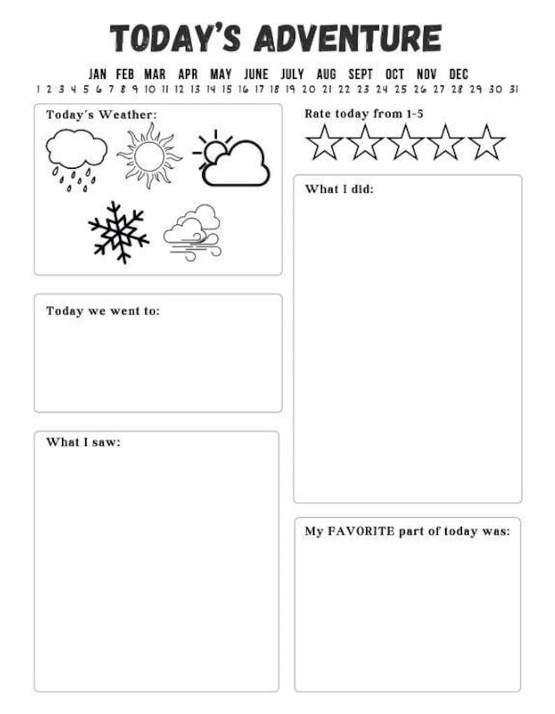 Adventure Journal Pages for Kids, PRINTABLE, Digital Download, Travel ...