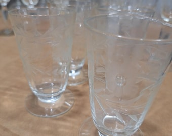 Vintage 1974 Princess House "Heritage" pattern Crystal juice glasses