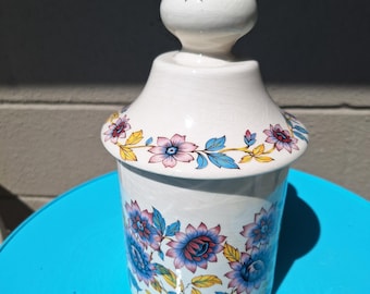 Słoik na ciasteczka z ceramiki Brill Ironstone w stylu mid-century z kwiatowym wzorem