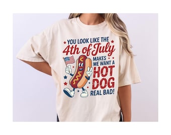 Rolig varmkorv 4 juli-tröja, patriotisk BBQ-grafiktröja
