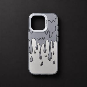 Custodia per smartphone con effetto gocciolante lucido, cover protettiva con design effetto fusione compatibile con iPhone, custodia per telefono resistente agli urti Gray
