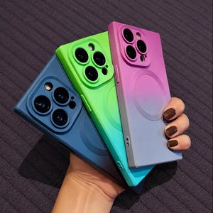 Matte Gradient Silicone Phone Case - Simple Phone Case, Magnetic Wireless Charging Compatible, Drop Protection case