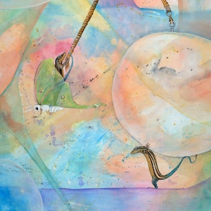 Hoist it High, giclee print of an original mixed media watercolor painting