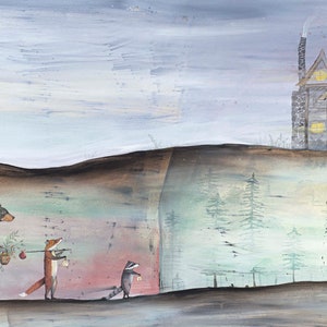 Coming Home, 11&quot;x14&quot; Giclee print of an original mixed media watercolor painting