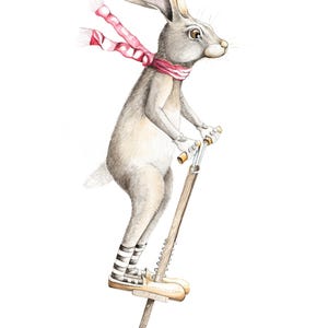 Hop To、私のオリジナル水彩画の 5"x7" ノートカード