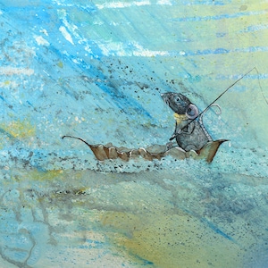 Fishermouse, The: Giclee Print of an original mixed media watercolor painting