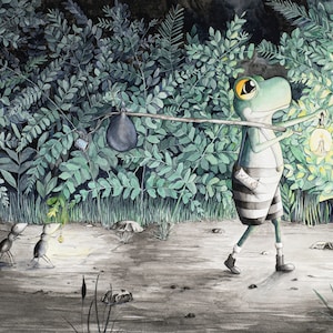 Wrong Turn in the Dark, gicleeprint van de originele aquarelillustratie uit mijn boek 'What the Map Left Out'.
