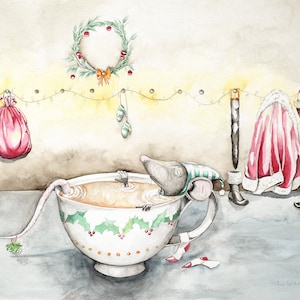 Taça de Alegria, impressão giclée de 11&quot; x 14&quot; de uma pintura original em aquarela