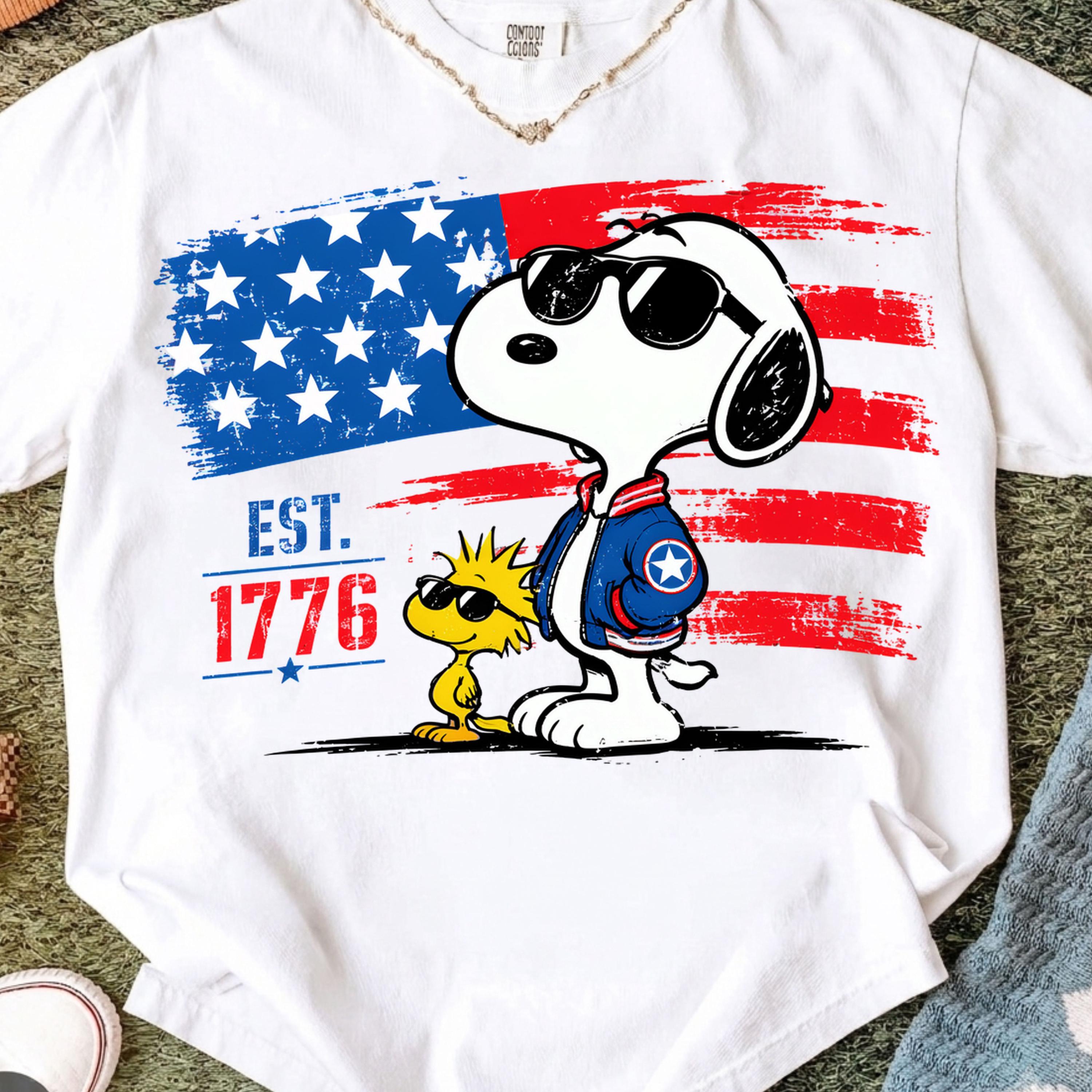 Snoopy American Flag - Etsy Israel