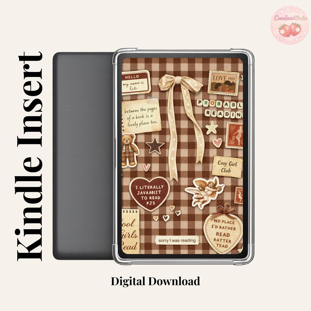 Gothic / Romantasy Gingham ~ Kindle Printable | Clear Case Insert ...