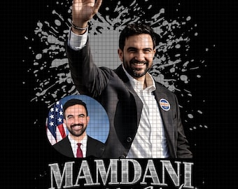 Mamdani Zohran Anti-Trump PNG, 90s Political Leftist, Anti Maga Democrat (Digital Download)